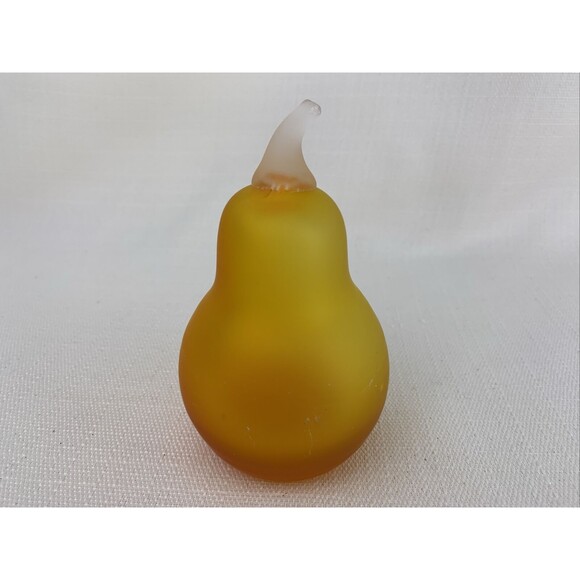 Pilgrim Glass Pear Paperweight Handblown Golden Amberina Vintage - Small Damage - Picture 3 of 11
